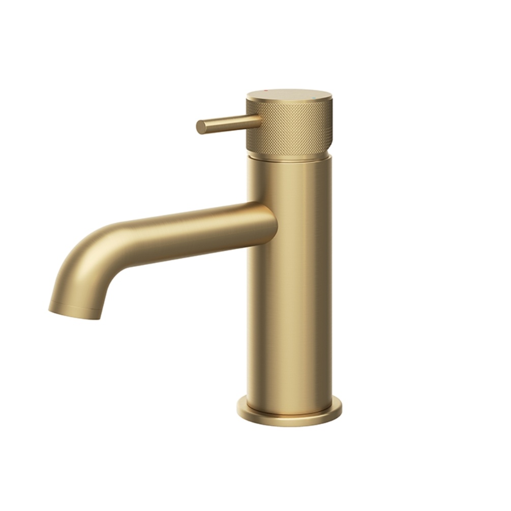 Product Cut out image of the Abacus Iso Pro Brushed Brass Mono Basin Mixer